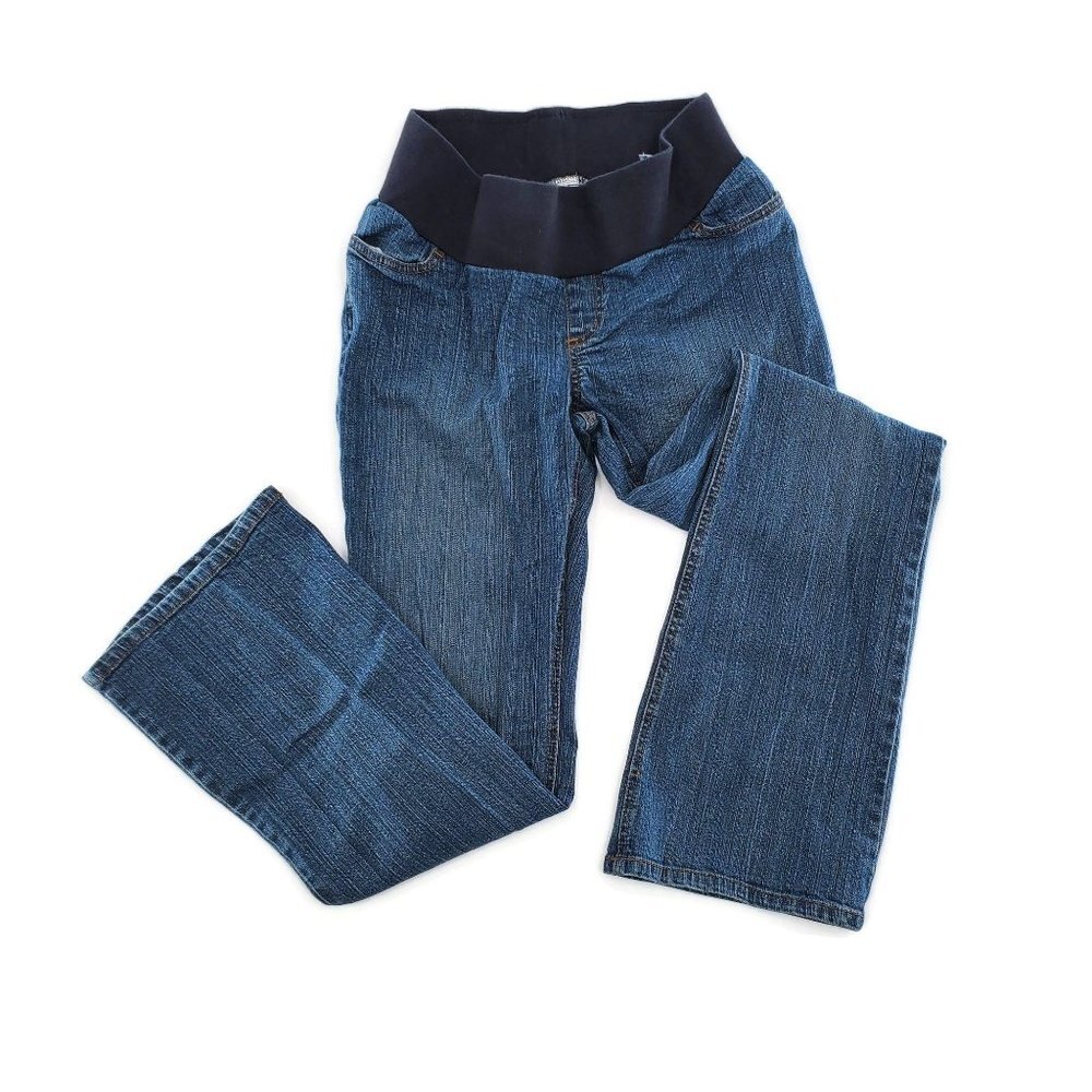 Motherhood Maternity Jeans Womens‎ Sz S Elastic Waist Medium Wash Stretch Denim